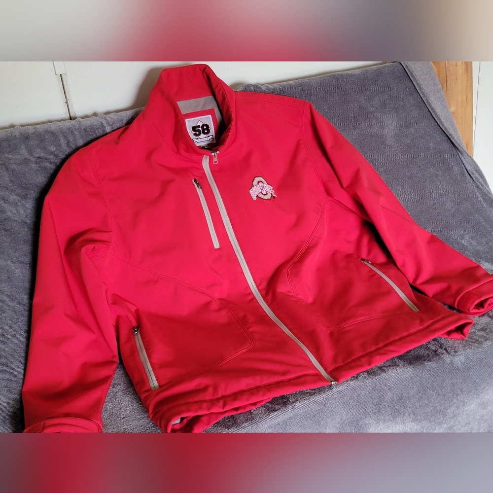 Mens Y2K Ohio State Buckeyes Red Softshell Jacket Sz 3XL NWOT Vintage ZERO FLAW